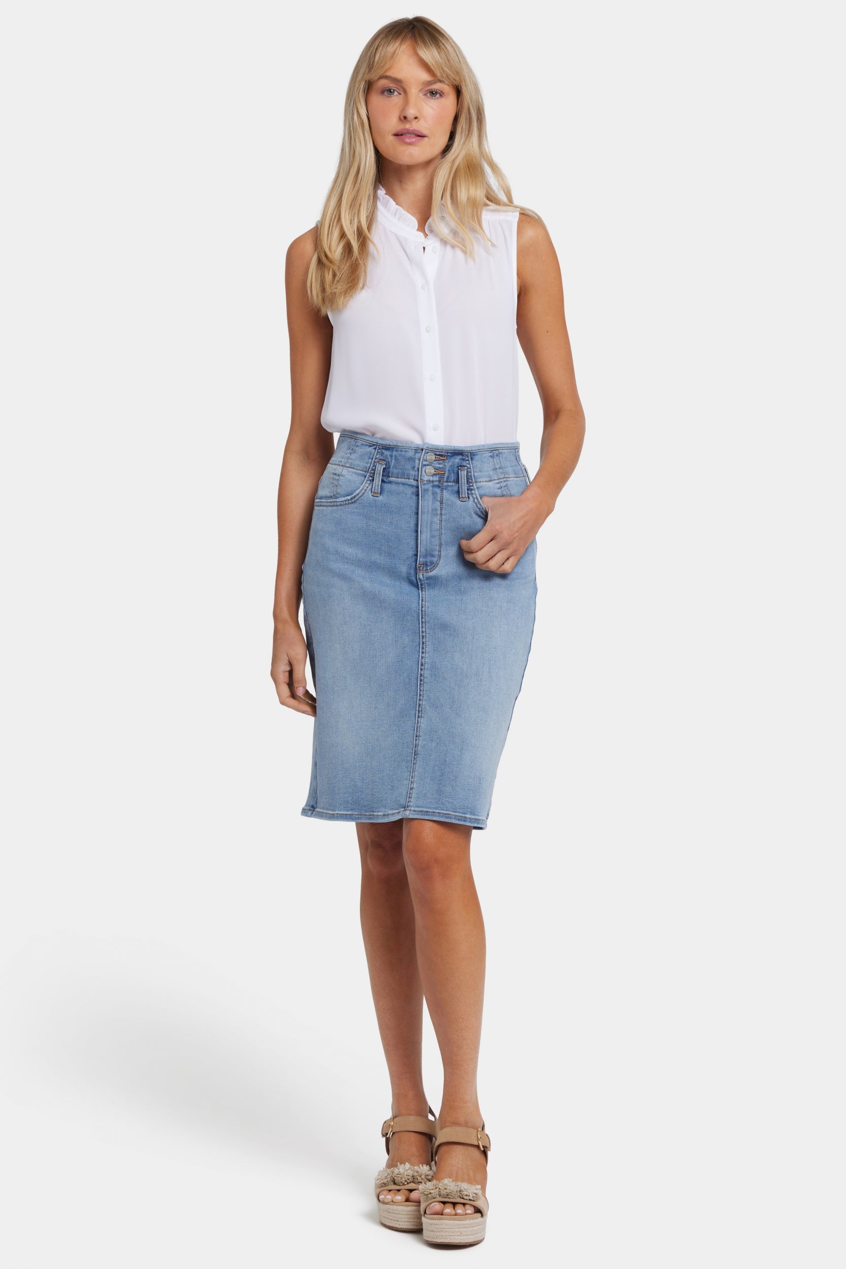 【Anyone more】Nia Pocket Training Long Skirt High Rise Long Skirt In Plus Size With Center Front Slit