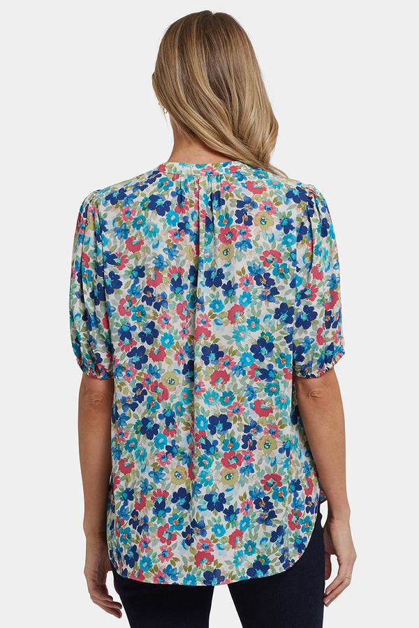 Short Puff Sleeved Popover Top | Cala Gracio | Blouse | NYDJ