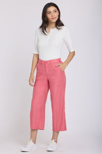 Wide Leg Cargo Capri Pants In Stretch Linen | Desert Rose | Pants | NYDJ