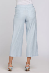 Wide Leg Cargo Capri Pants In Stretch Linen | Blue Clover | Pants | NYDJ