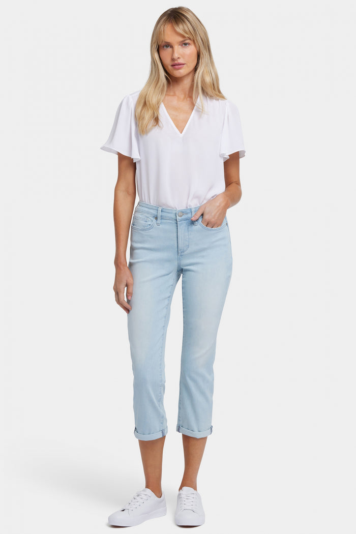 Chloe Skinny Capri Jeans In Cool Embrace® Denim With Roll Cuffs | Clear Water | Pants | NYDJ