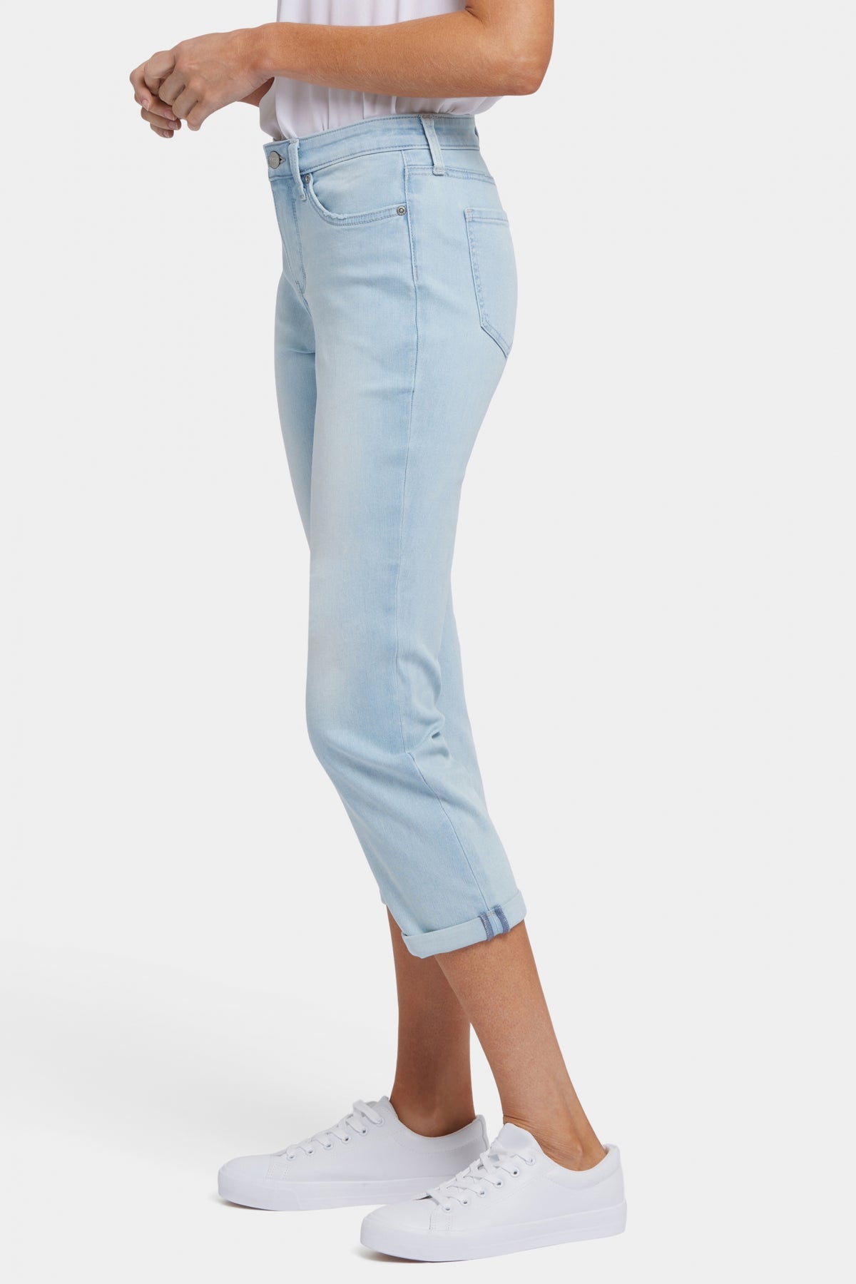 Chloe Skinny Capri Jeans In Cool Embrace® Denim With Roll Cuffs | Clear Water | Pants | NYDJ