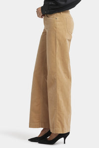 Teresa Wide Leg Trouser Beige Corduroy | Sand Dune | Non Denim | NYDJ