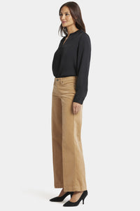 Teresa Wide Leg Trouser Beige Corduroy | Sand Dune | Non Denim | NYDJ