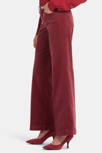 Teresa Wide Leg Trouser Red Corduroy | Paintbrush | Non Denim | NYDJ