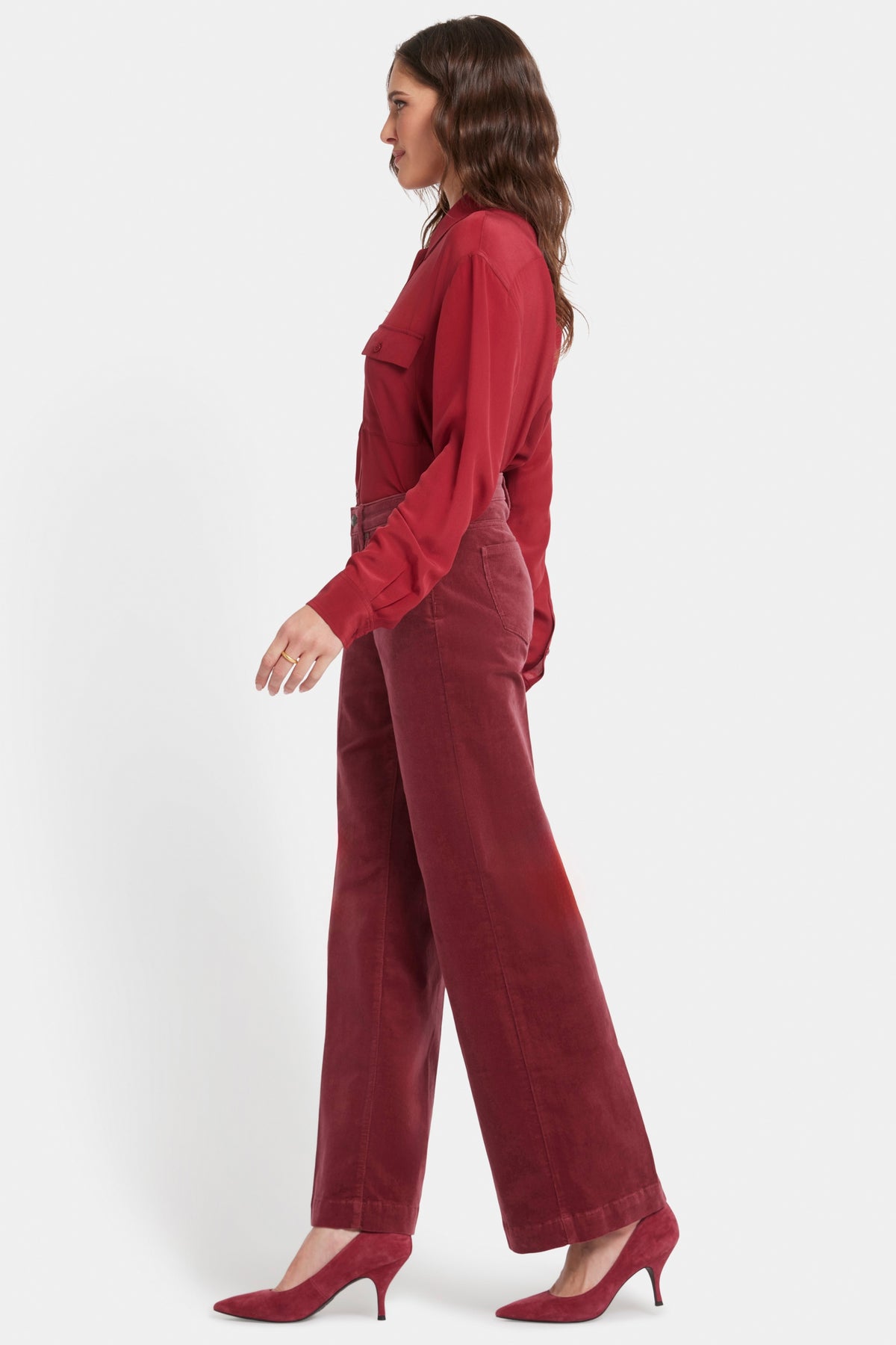 Teresa Wide Leg Trouser Red Corduroy | Paintbrush | Non Denim | NYDJ