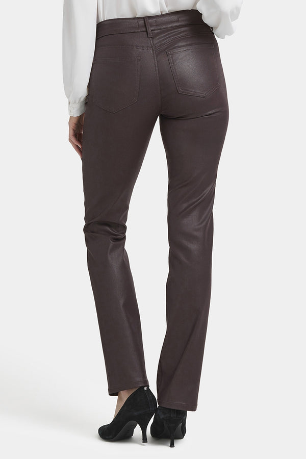 Marilyn Straight Jeans Black Coating Premium Denim | Cordovan Coated | Pants | NYDJ