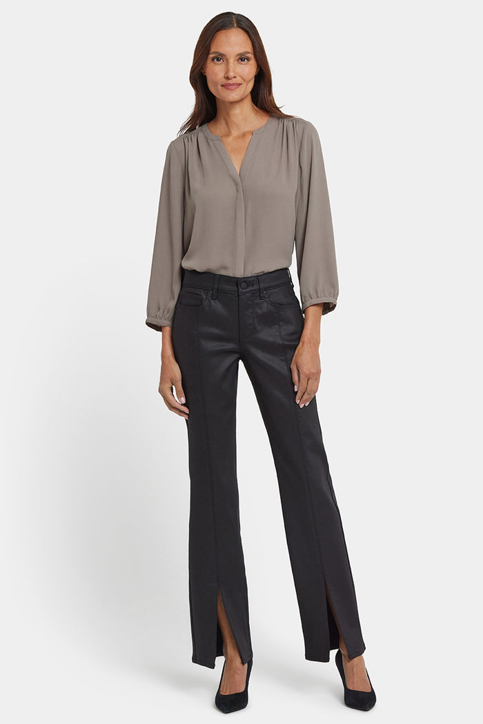 Marilyn Straight Jeans Black Coating Premium Denim | Black Coated | Pants | NYDJ