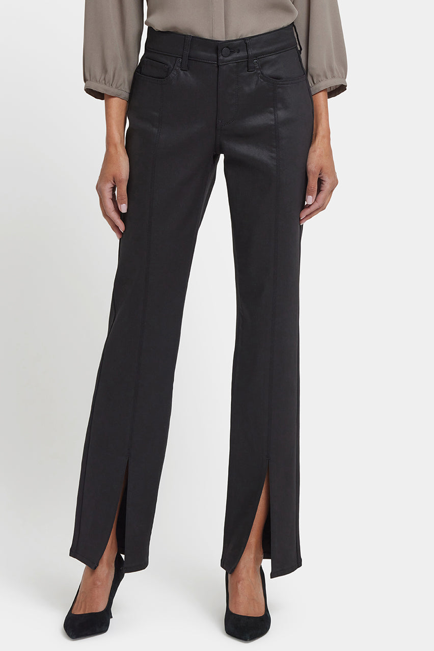 Marilyn Straight Jeans Black Coating Premium Denim | Black Coated | Pants | NYDJ