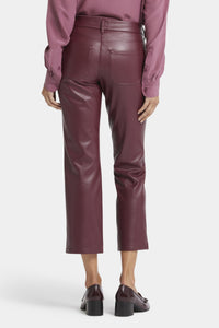 Faux Leather Straight Sculpt-Her™ Ankle Trouser Red | Tavern | Pants | NYDJ