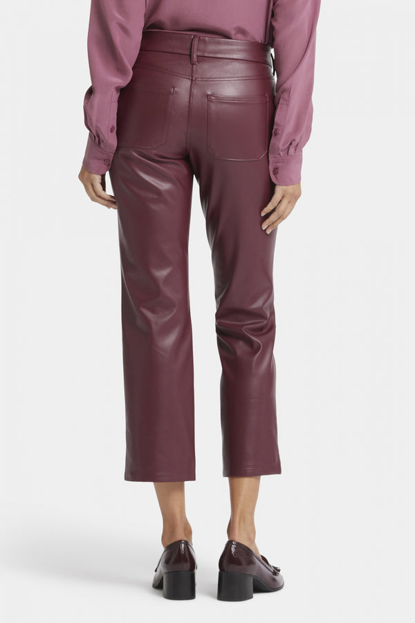 Faux Leather Straight Sculpt-Her™ Ankle Trouser Red | Tavern | Pants | NYDJ
