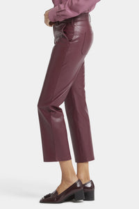 Faux Leather Straight Sculpt-Her™ Ankle Trouser Red | Tavern | Pants | NYDJ