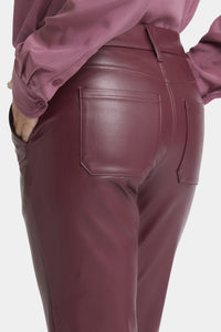 Faux Leather Straight Sculpt-Her™ Ankle Trouser Red | Tavern | Pants | NYDJ