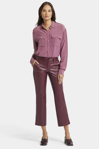 Faux Leather Straight Sculpt-Her™ Ankle Trouser Red | Tavern | Pants | NYDJ