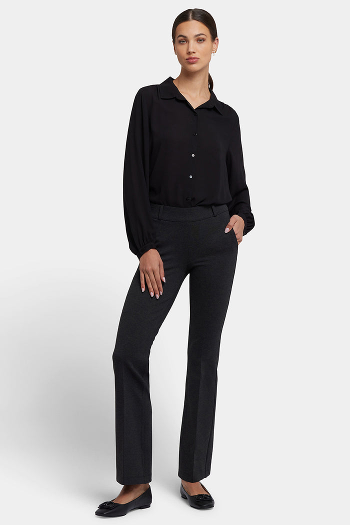 Pull On Flare Leg Trouser | Charcoal Heather | Non Denim | NYDJ