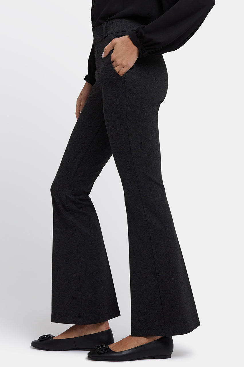 Pull On Flare Leg Trouser | Charcoal Heather | Non Denim | NYDJ