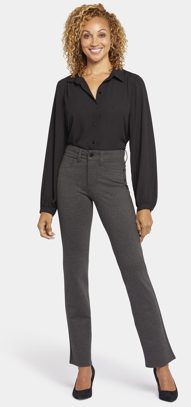 Marilyn Straight | Charcoal Heather | Pants | NYDJ