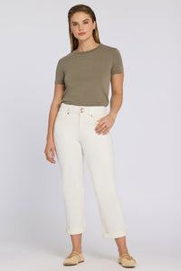 Bailey Relaxed Straight Crop Jeans In Cool Embrace® Denim With High Rise | Vintage White | Denim | NYDJ