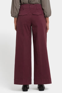 Mona Wide Leg Jeans With High Rise | Sienna Red | Pants | NYDJ