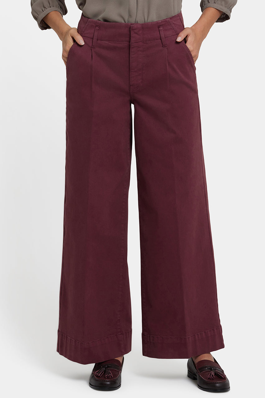 Mona Wide Leg Jeans With High Rise | Sienna Red | Pants | NYDJ