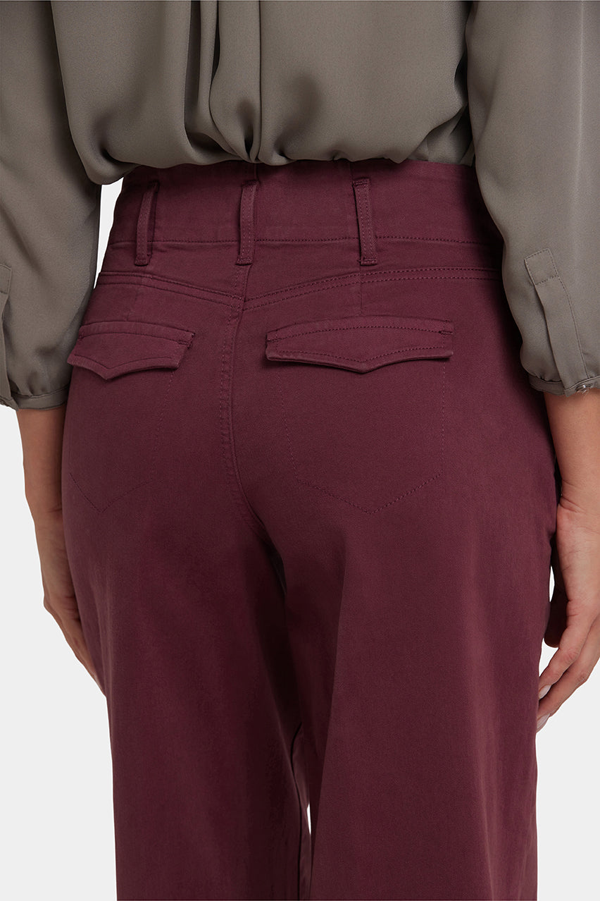 Mona Wide Leg Jeans With High Rise | Sienna Red | Pants | NYDJ