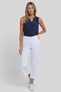 Coco Relaxed Wide Leg Crop Jeans With High Rise | Optic White | Denim | NYDJ