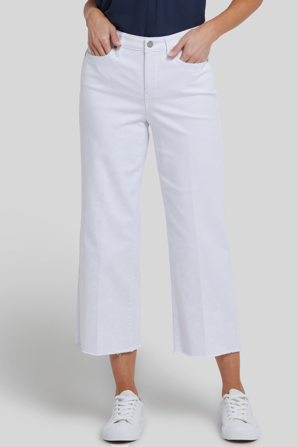 Coco Relaxed Wide Leg Crop Jeans With High Rise | Optic White | Denim | NYDJ