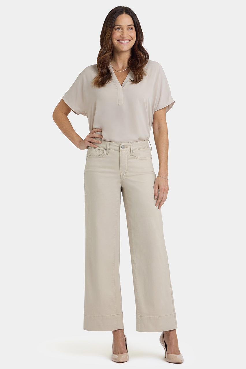Teresa Wide Leg Ankle Jeans | Feather