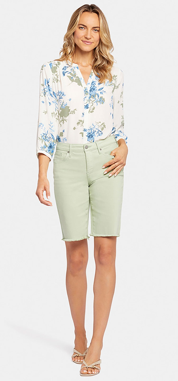 Boyfriend Short Mint Green Coloured Denim | Beginning | Shorts | NYDJ