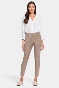 Basic Legging Trouser Light Brown Stretch Faux Suede | Saddlewood | Non Denim | NYDJ