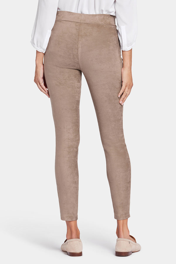 Basic Legging Trouser Light Brown Stretch Faux Suede | Saddlewood | Non Denim | NYDJ