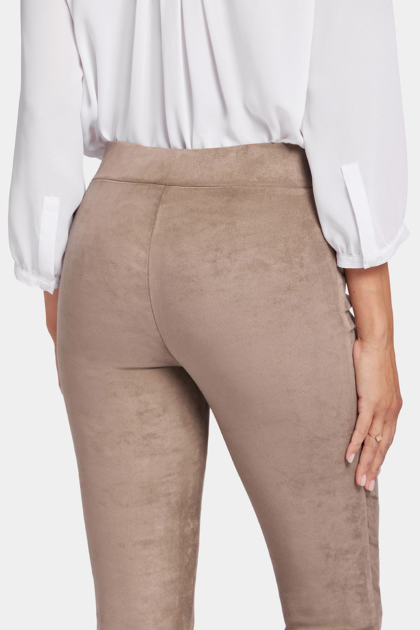 Basic Legging Trouser Light Brown Stretch Faux Suede | Saddlewood | Non Denim | NYDJ