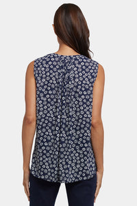 Sleeveless Pintuck Blouse Floral Print Orange | Costa Nova | Top | NYDJ