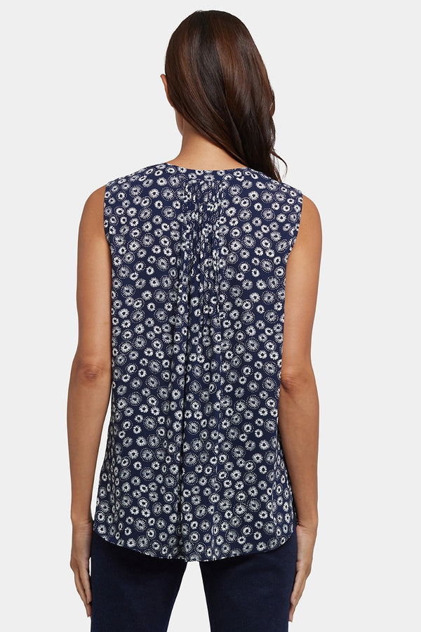 Sleeveless Pintuck Blouse Floral Print Orange | Costa Nova | Top | NYDJ