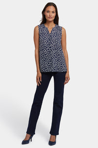 Sleeveless Pintuck Blouse Floral Print Orange | Costa Nova | Top | NYDJ