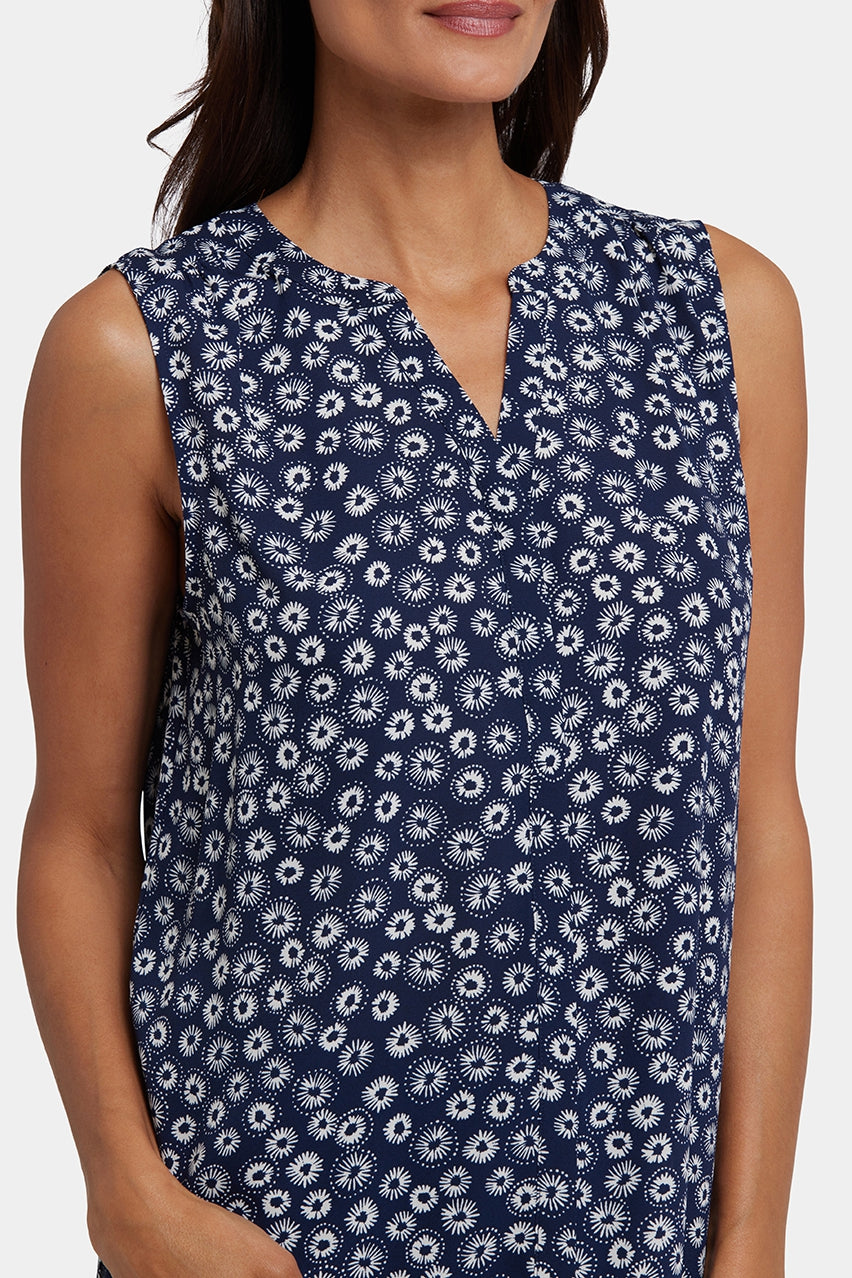 Sleeveless Pintuck Blouse Floral Print Orange | Costa Nova | Top | NYDJ