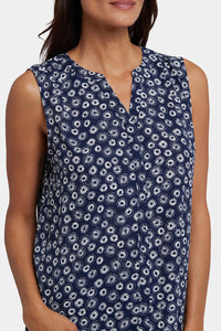 Sleeveless Pintuck Blouse Floral Print Orange | Costa Nova | Top | NYDJ