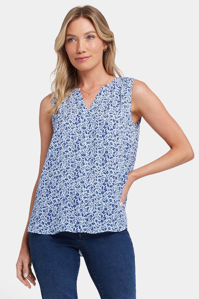 Sleeveless Pintuck Blouse Floral Print | Placida | Top | NYDJ