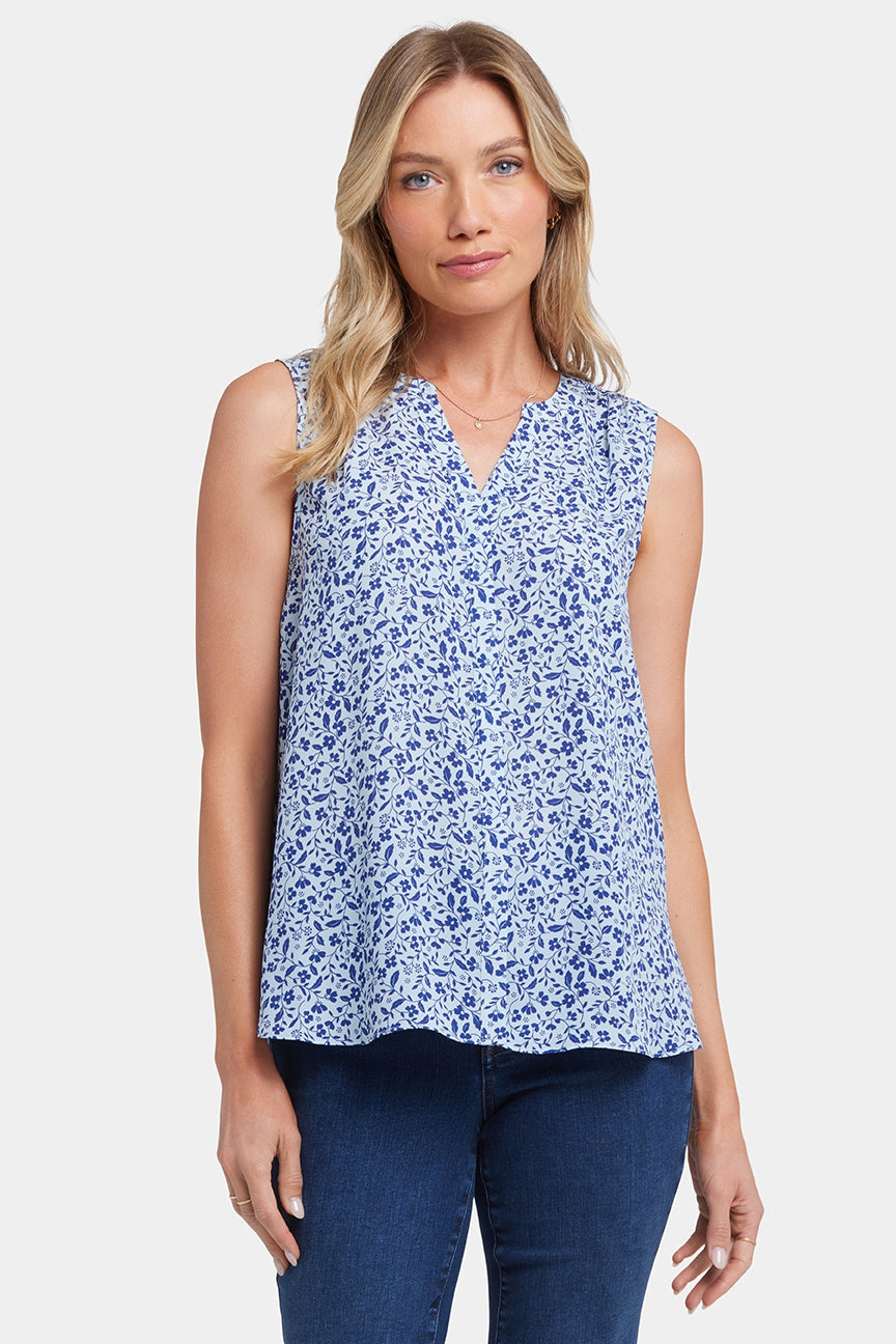 Sleeveless Pintuck Blouse Floral Print | Placida | Top | NYDJ