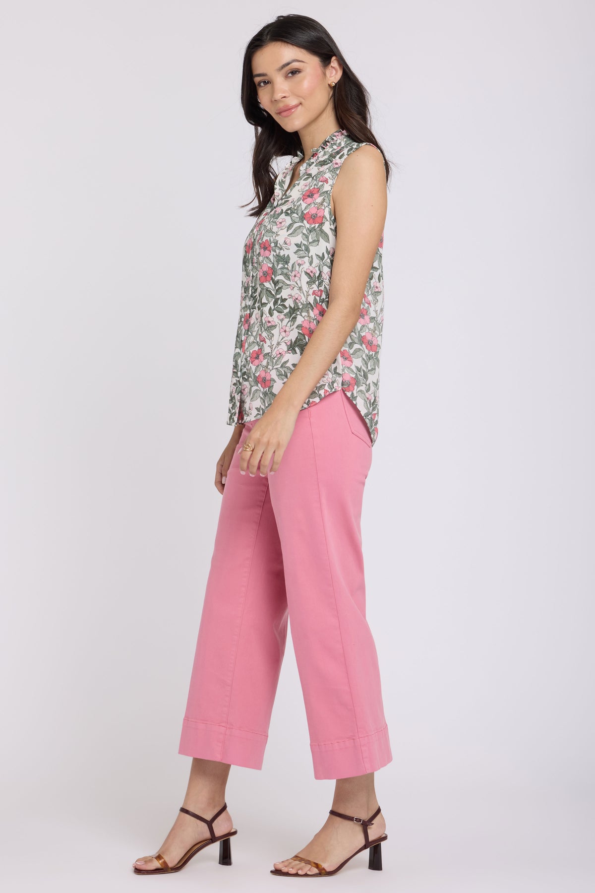 Sleeveless Ruffle Neck Blouse | Primrose Garden | Blouse | NYDJ