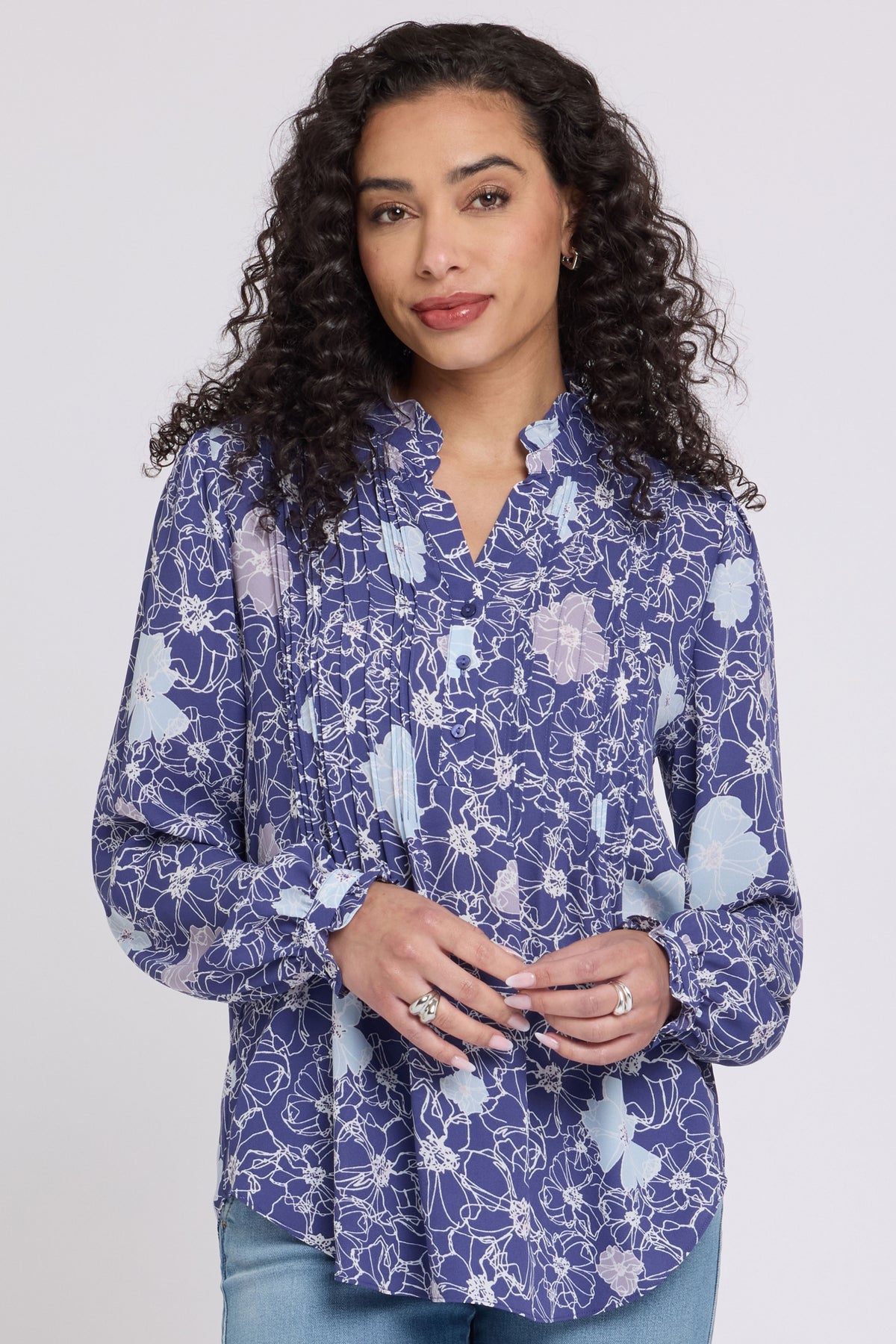 Pleated Front Tunic | Poppy's At Dusk | Top | NYDJ