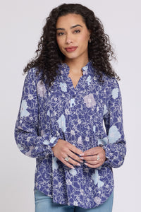 Pleated Front Tunic | Poppy's At Dusk | Top | NYDJ