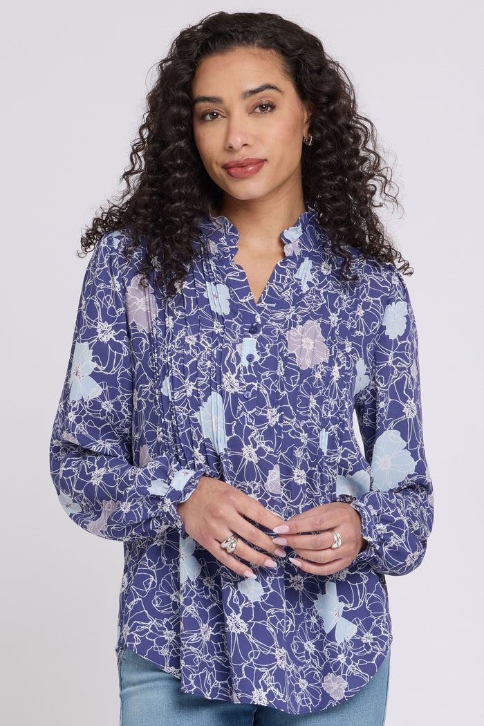 Pleated Front Tunic | Poppy's At Dusk | Top | NYDJ