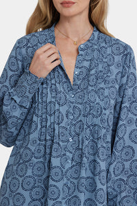 Pleated Peasant Blouse | Rain Garden | Blouse | NYDJ