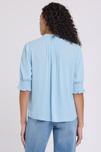 Pleated Short Sleeved Blouse | Starlight | Blouse | NYDJ