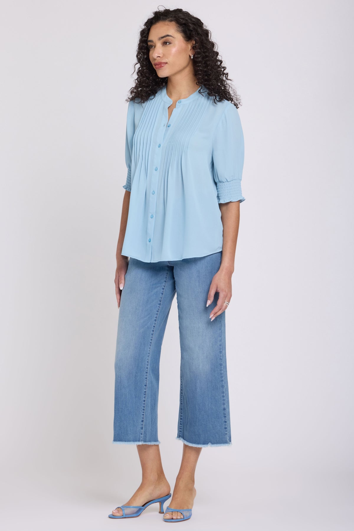 Pleated Short Sleeved Blouse | Starlight | Blouse | NYDJ