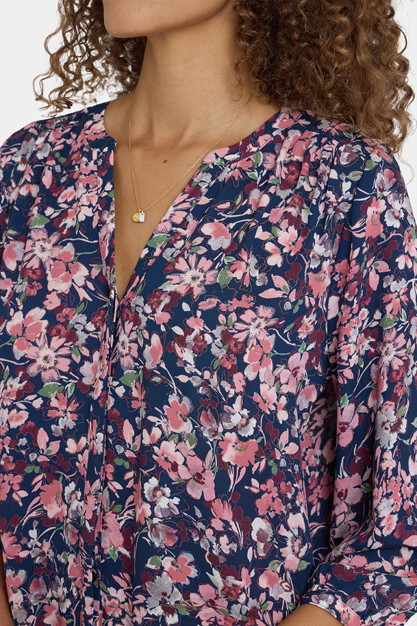 Pintuck Blouse | Rosetta Blooms | Blouse | NYDJ