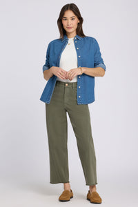 Alyssa Relaxed Crop Jeans | Desert Green | Pants | NYDJ