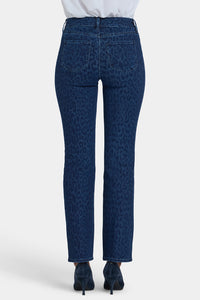 High Rise Marilyn Straight | Dark Denim Leopard Print | Denim | NYDJ
