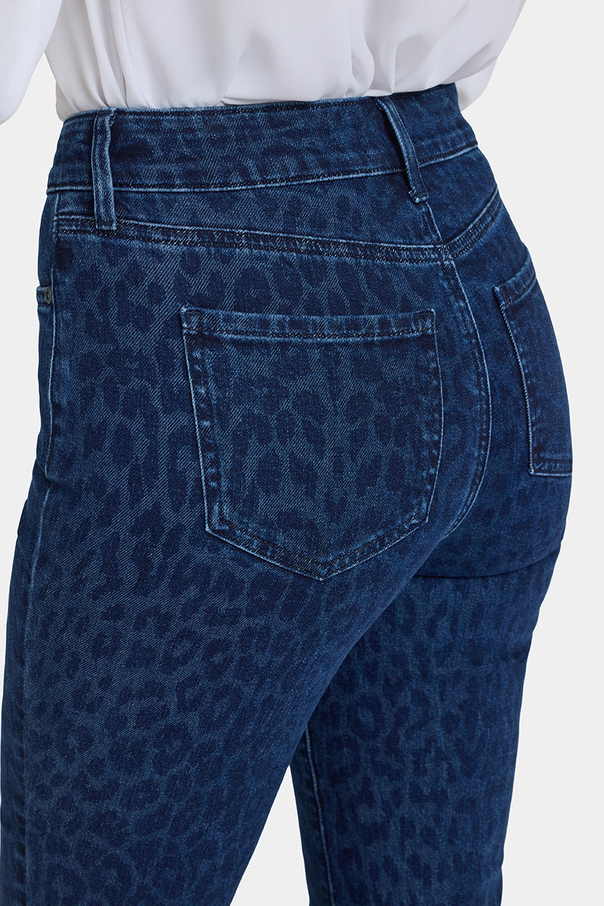 High Rise Marilyn Straight | Dark Denim Leopard Print | Denim | NYDJ